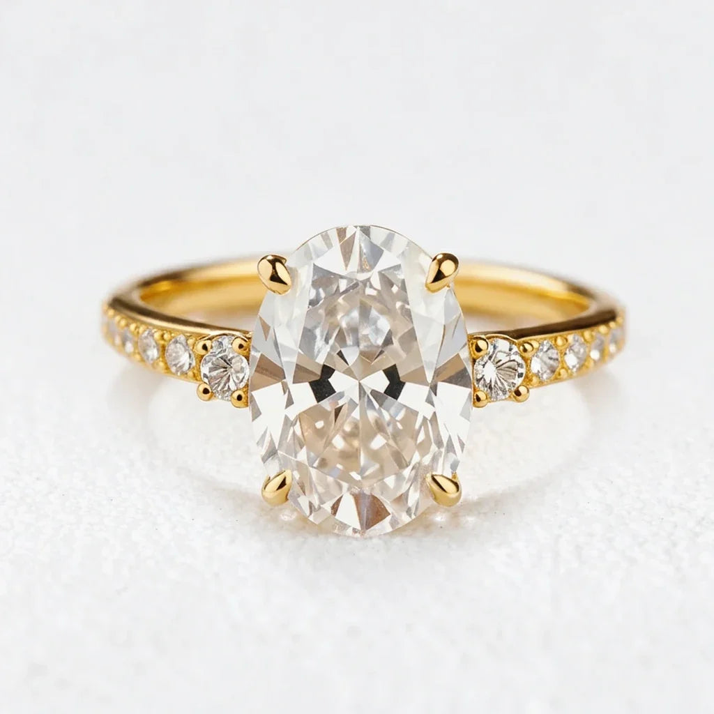 Luna’s Radiance | 2CT Oval Diamond Engagement Ring