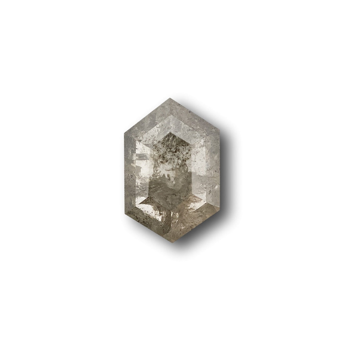 1.16ct | Salt & Pepper Hexagon Shape Rose Cut Diamond