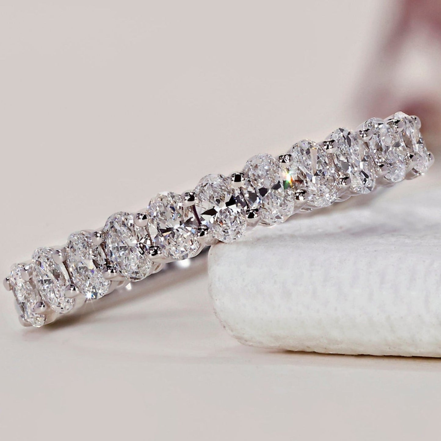 Oval Wedding Band - Half Eternity