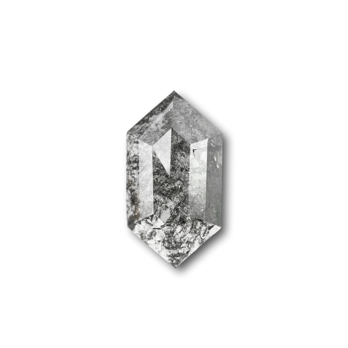 4.05ct | Salt & Pepper Hexagon Shape Rose Cut Diamond