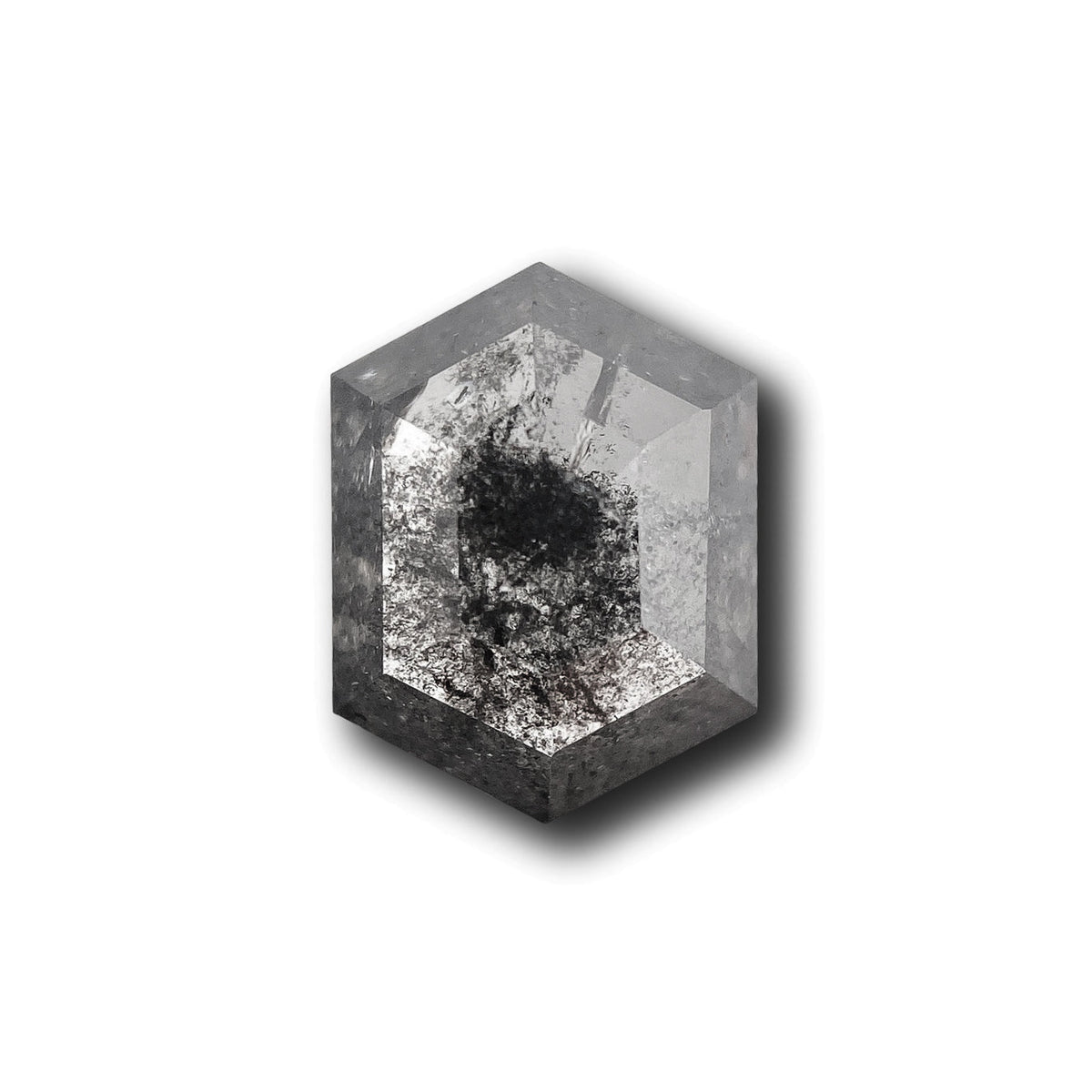 1.03ct | Salt & Pepper Hexagon Shape Rose Cut Diamond