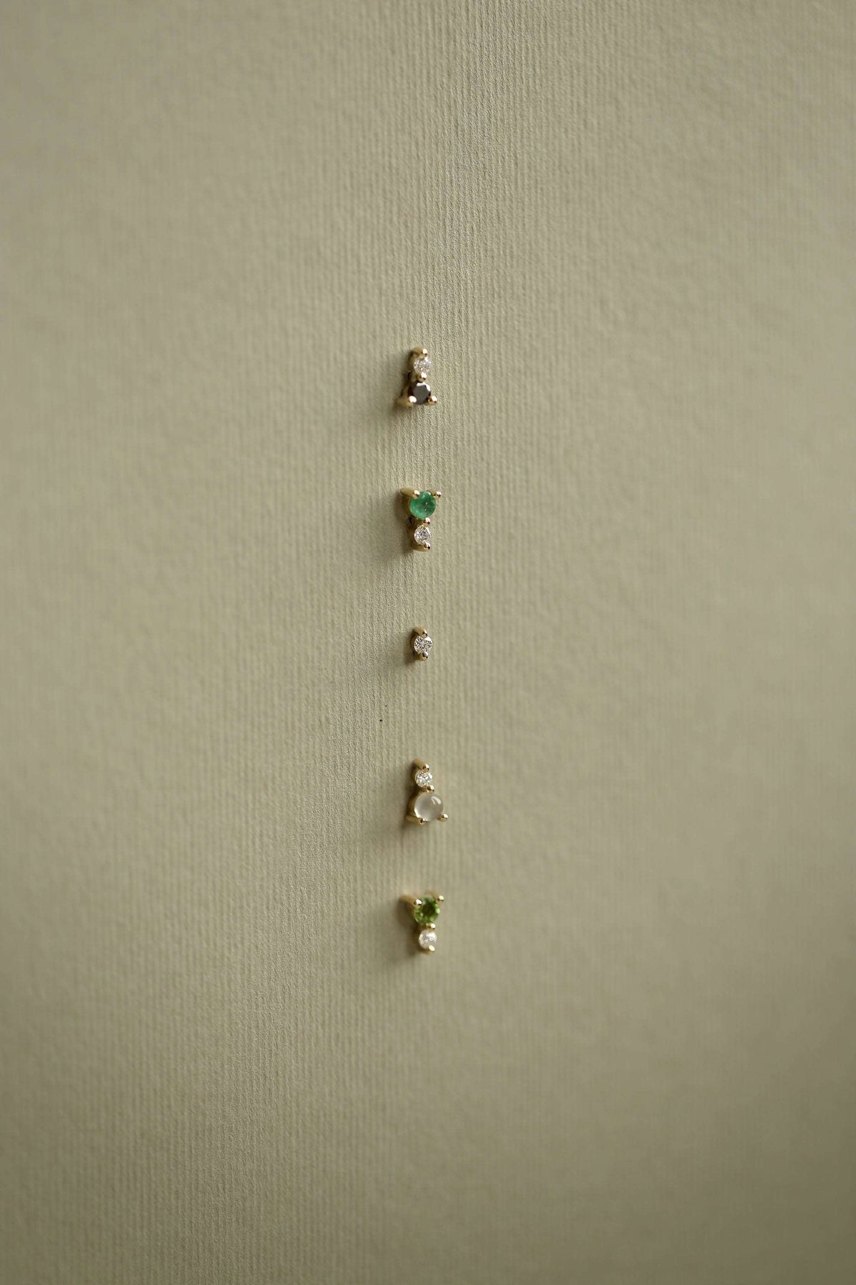 GREEN TOURMALINE AND DIAMOND STUD