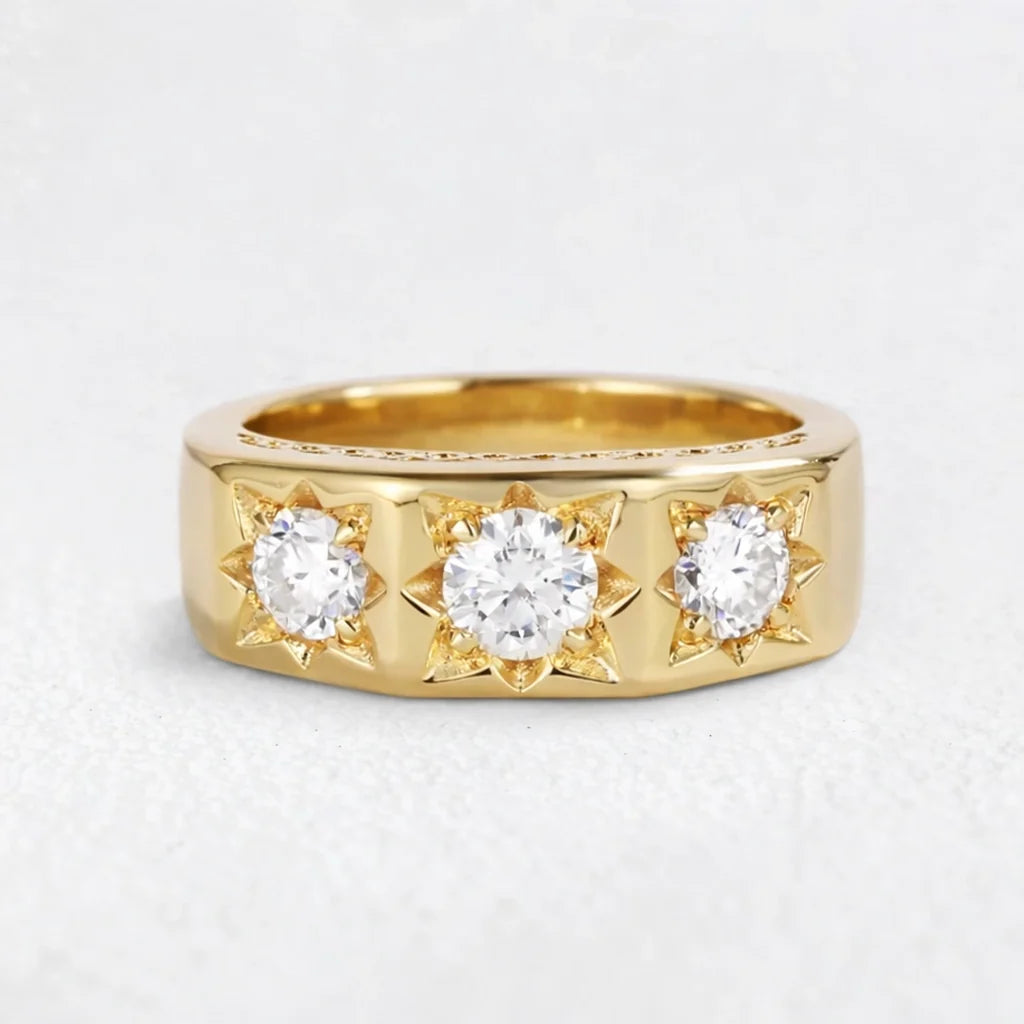 Solaris Burst | Round Diamond Wedding Band
