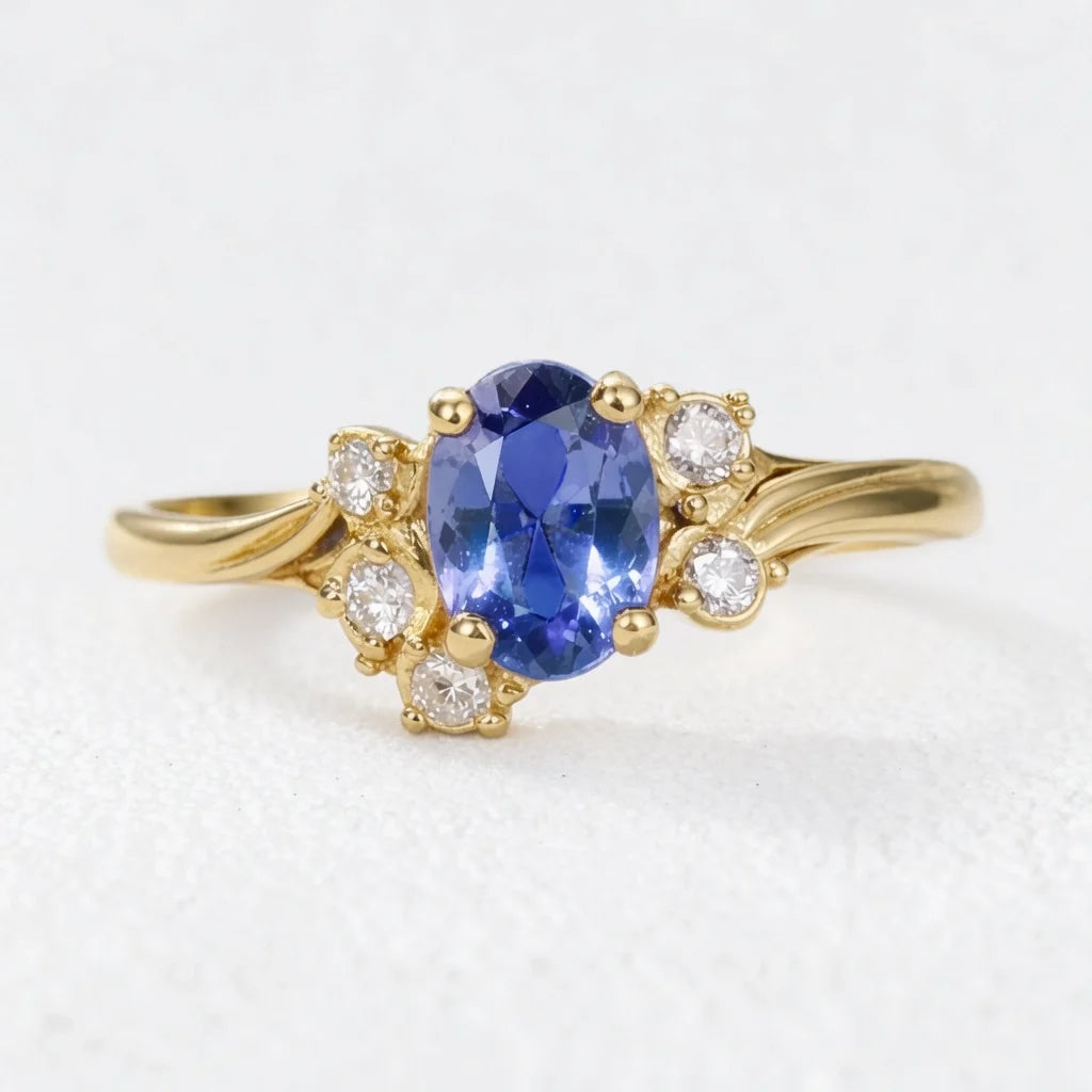 Eleonora’s Laurel | Oval Sapphire Solitaire Engagement Ring