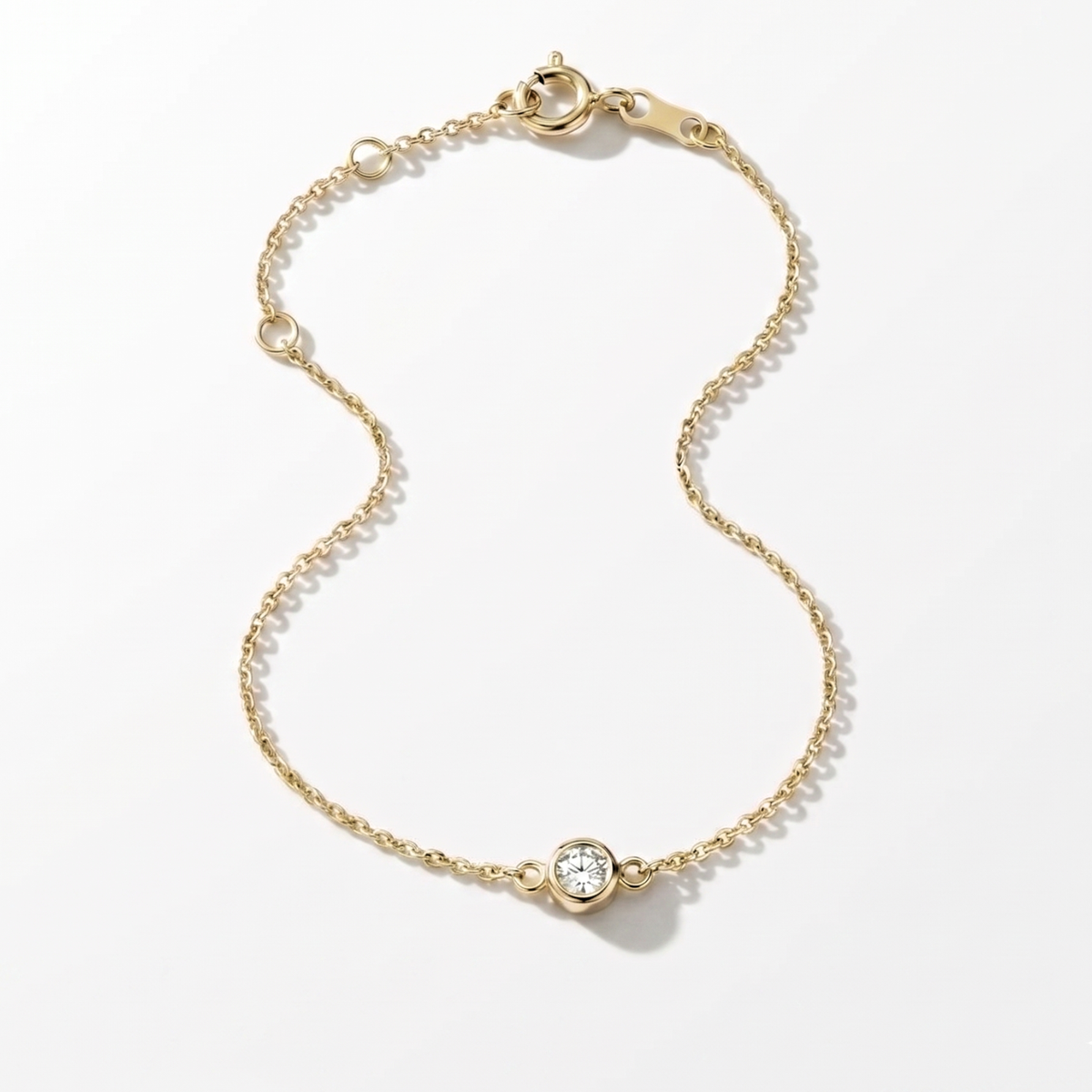 The Sol Bracelet | 0.10 CT Lab-Grown Diamond | Bezel Set | Cable Chain