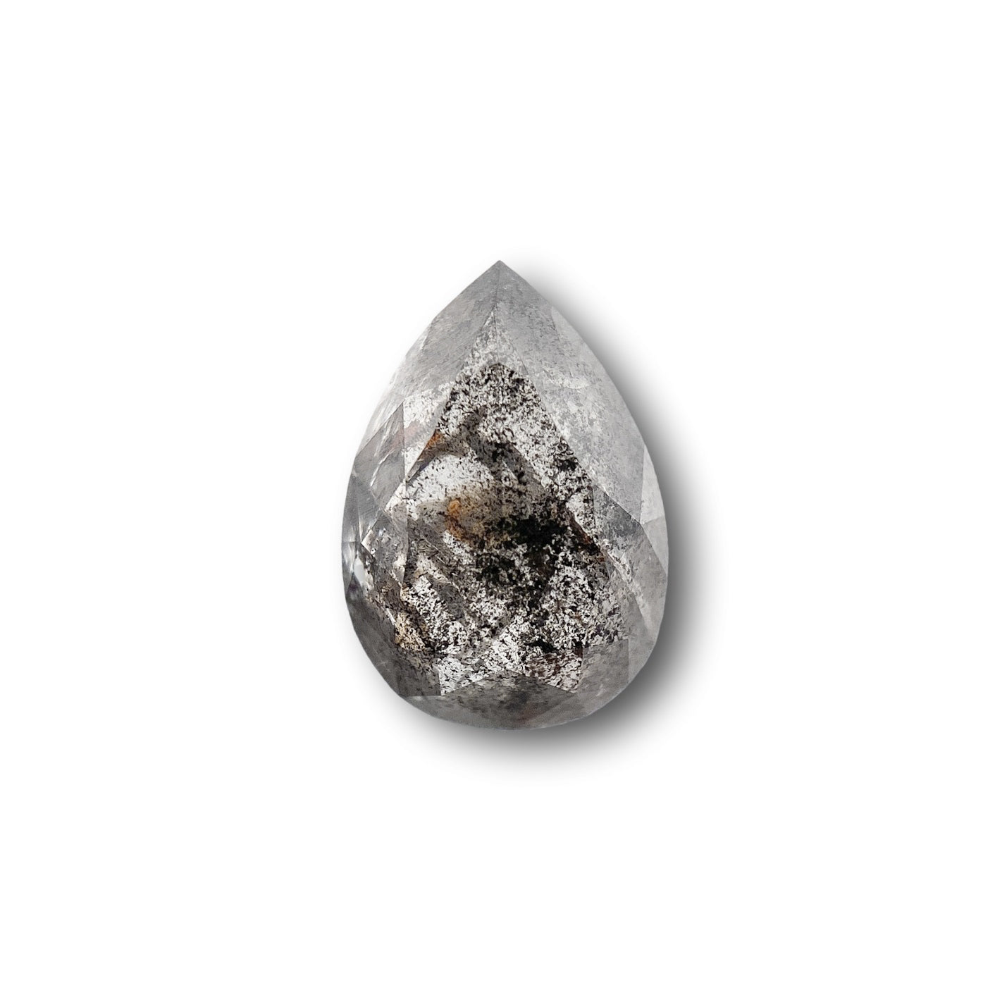 1.48ct | Salt & Pepper Pear Shape Rose Cut Diamond
