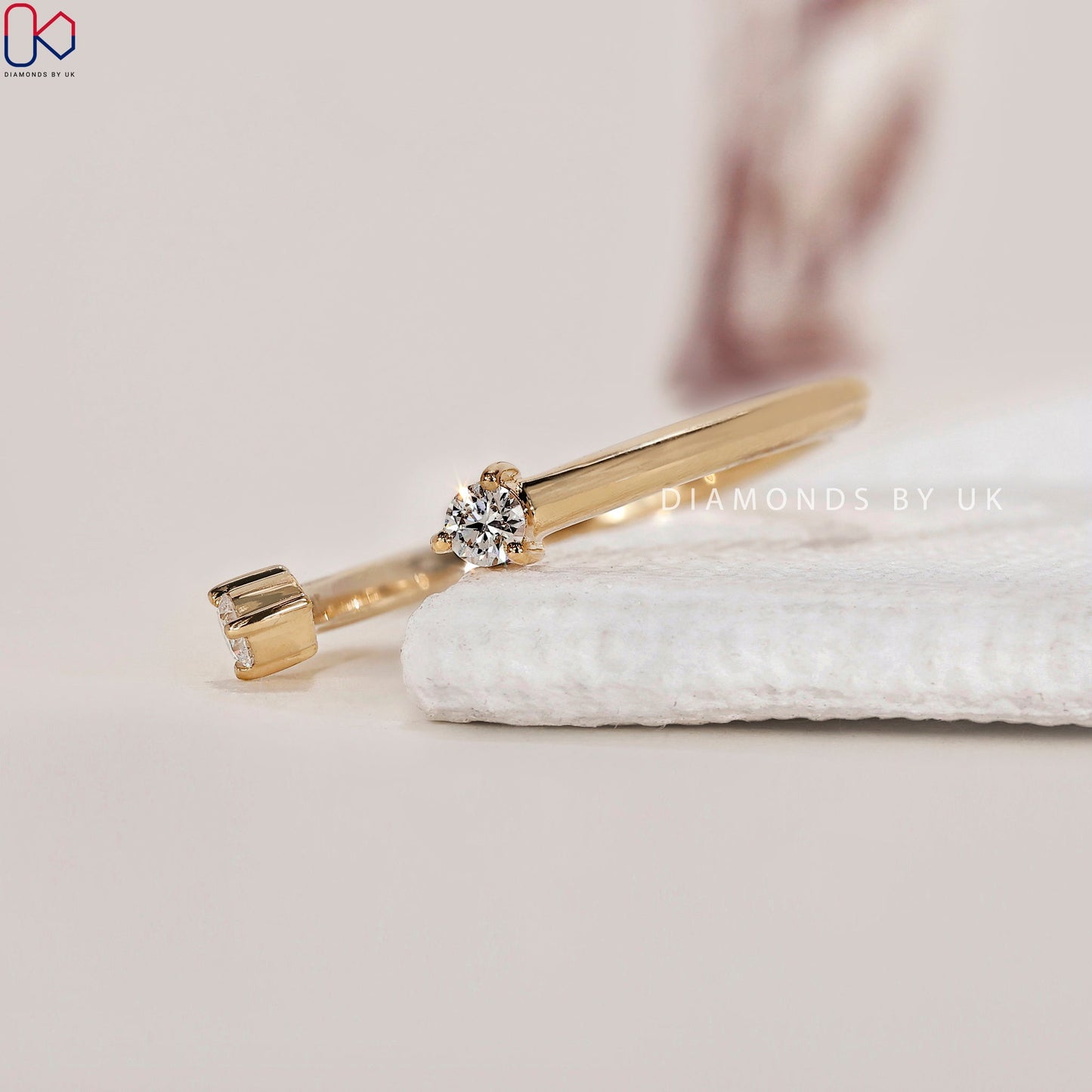 Open Wedding Band - Round Diamonds