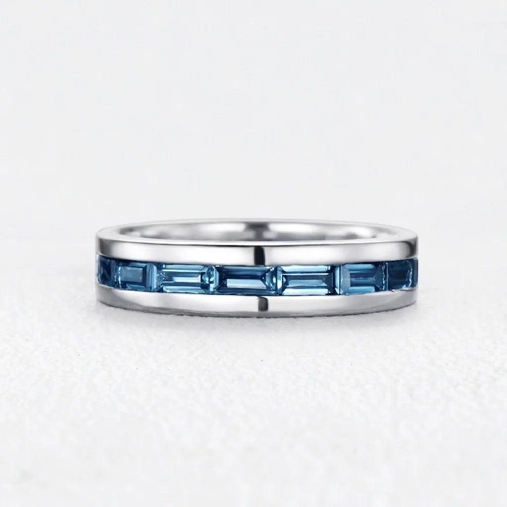 Orion’s Edge | Half-Eternity Baguette Blue Diamond Men's Band