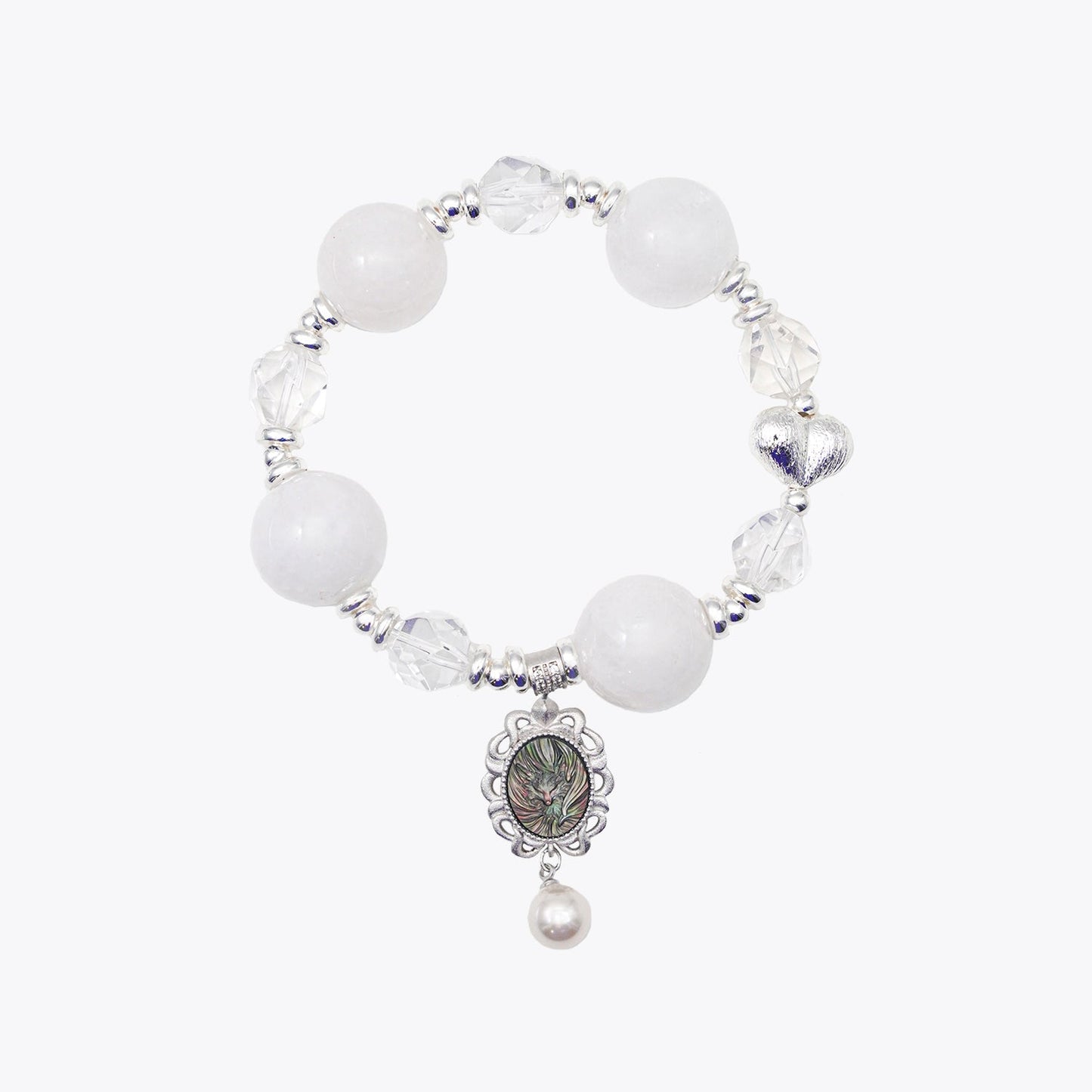 Nine-Tailed Fox Charm "Mystic Whisper" Crystal Bracelet