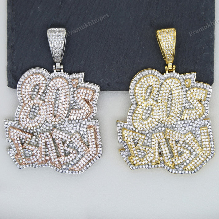 Sterling Silver Moissanite 80's Baby Pendant