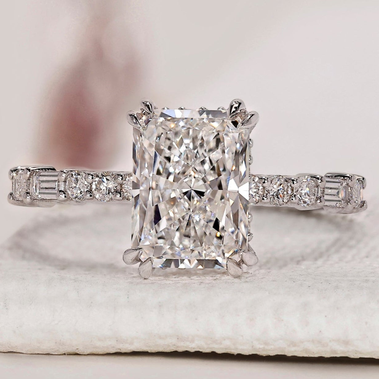 Hidden Halo Radiant Cut Engagement Ring