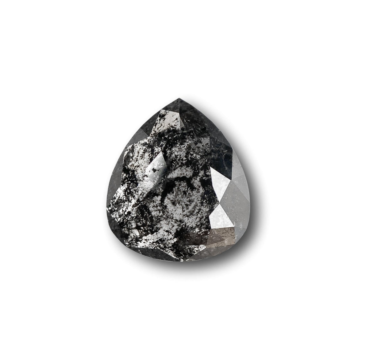 1.05ct | Salt & Pepper Pear Shape Rose Cut Diamond