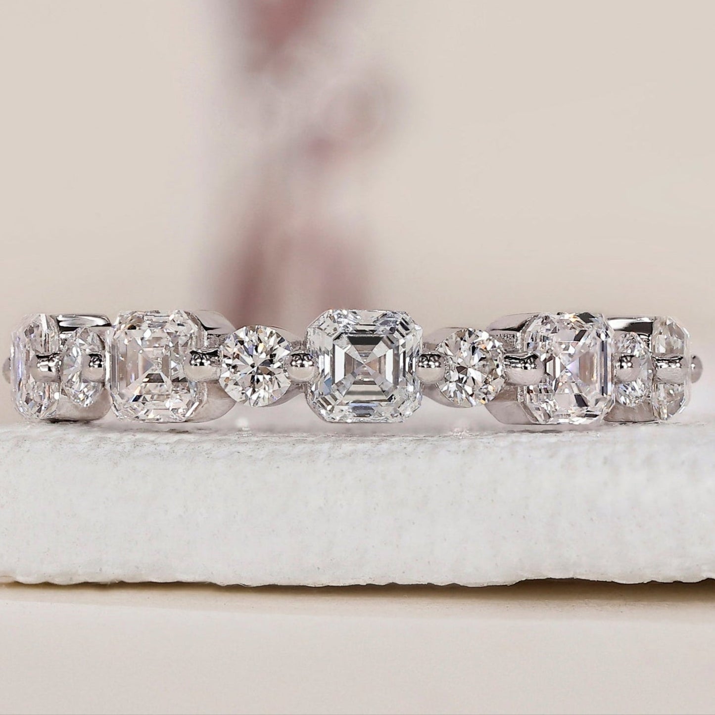 Asscher Cut Wedding Band