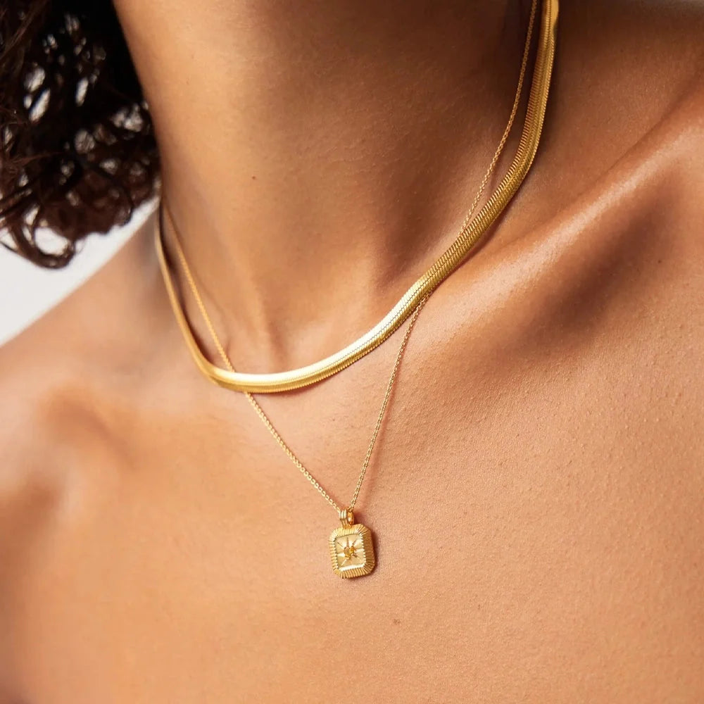 November Birthstone Pendant Necklace | 18K Gold Vermeil/Citrine