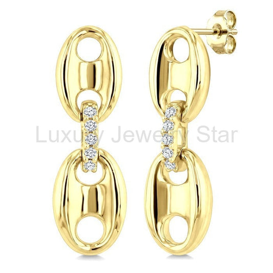 Aeris Gold Mariner Link Diamond Fashion Earrings