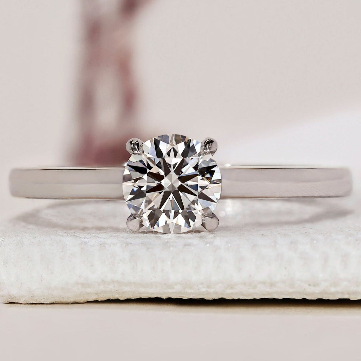 Solitaire Engagement Ring - Round Cut Diamond