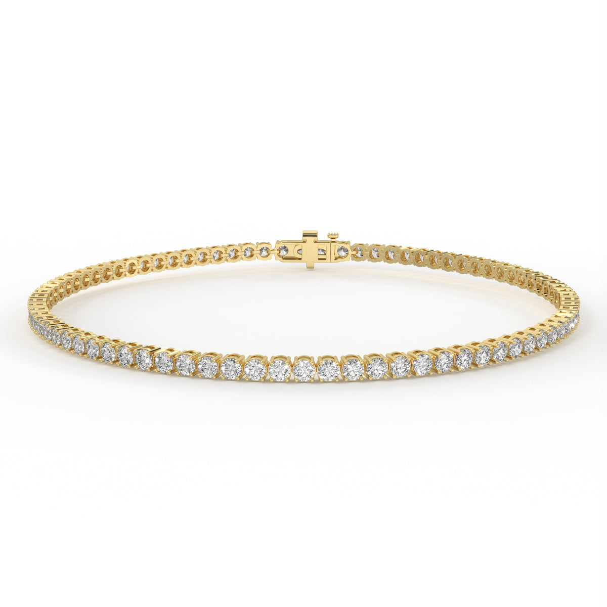 2 Carat Diamond Tennis Bracelet for Women in 14K Yellow Gold