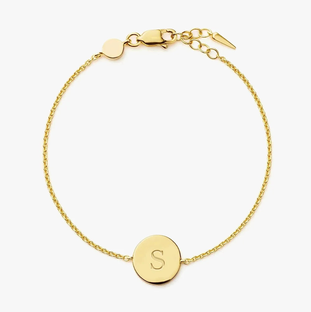 18K Gold Plated Vermeil Engravable Round Bracelet