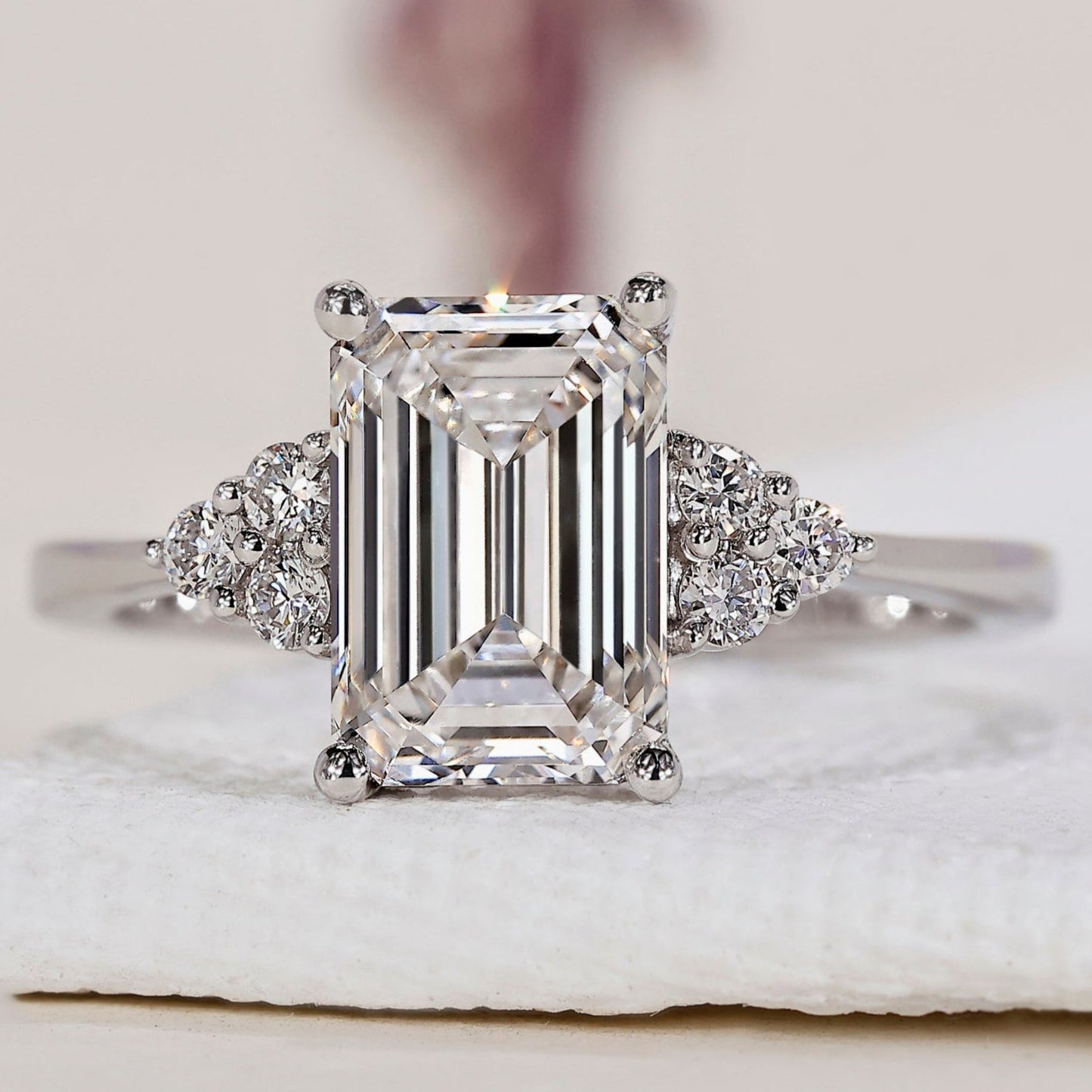 Emerald Cut Engagement Ring - Muse Setting
