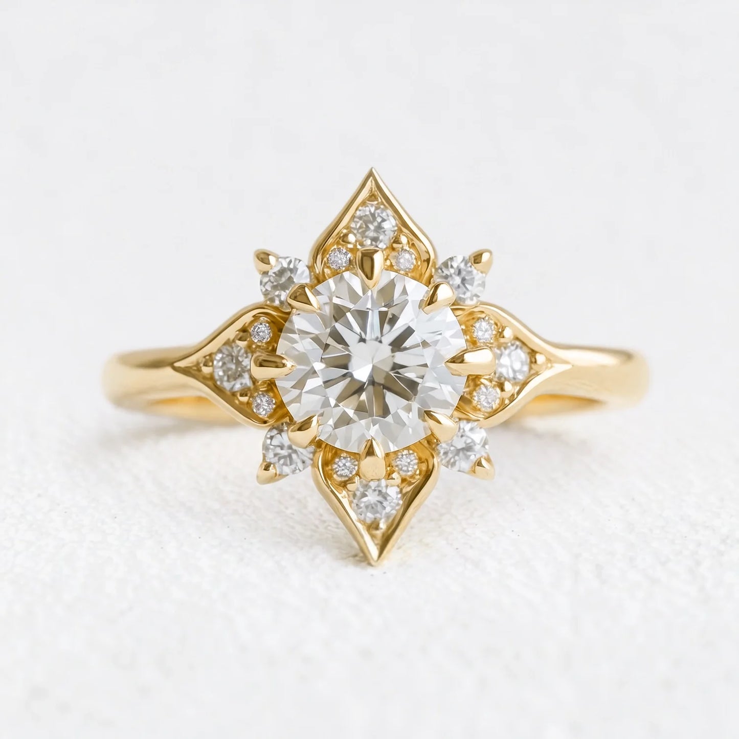 Astra’s Luminara | 1CT Round Cut Diamond Halo Engagement Ring
