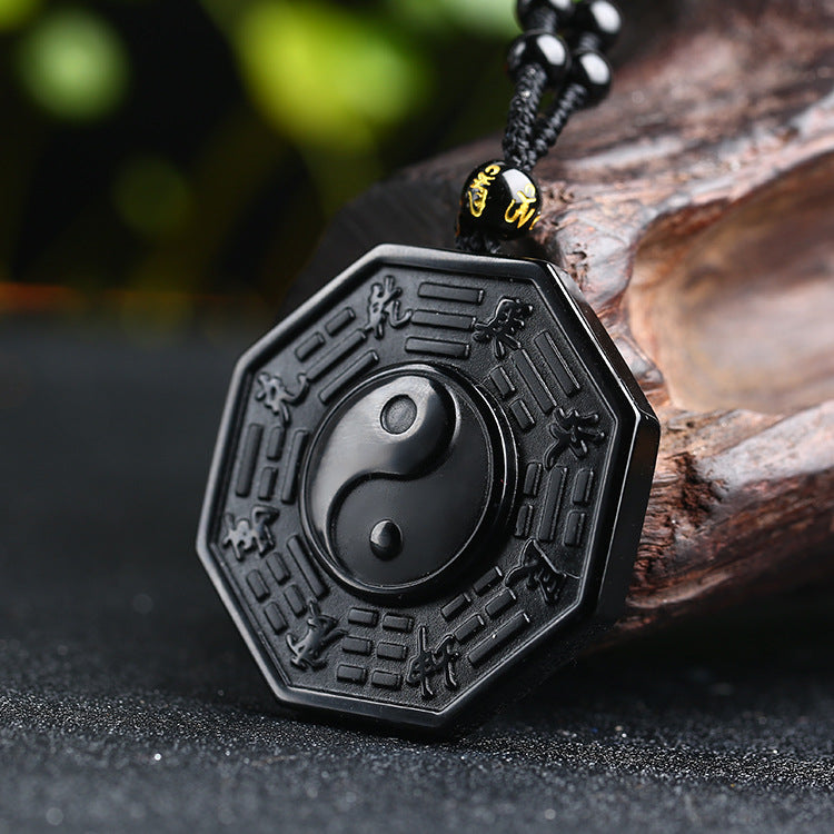 Yin and Yang Black Obsidian Positivity Necklace