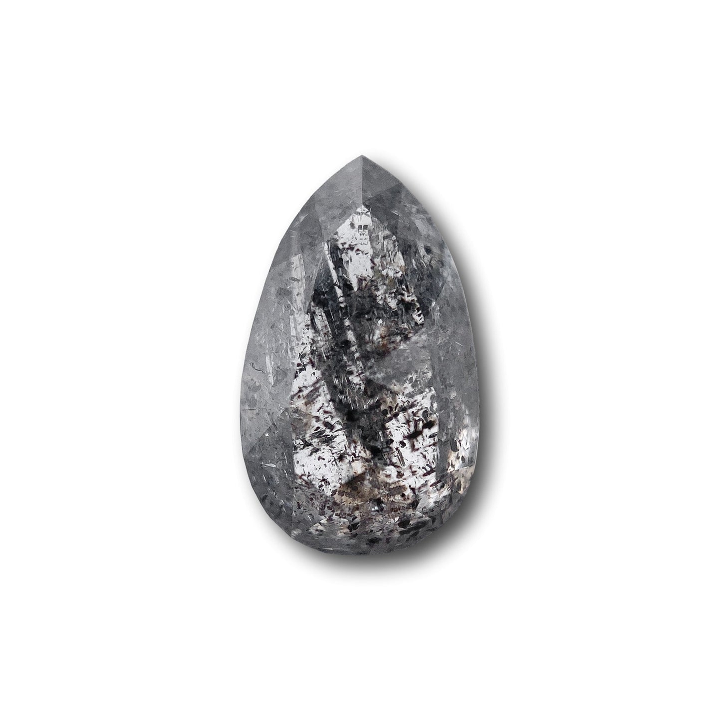 1.76ct | Salt & Pepper Pear Shape Rose Cut Diamond