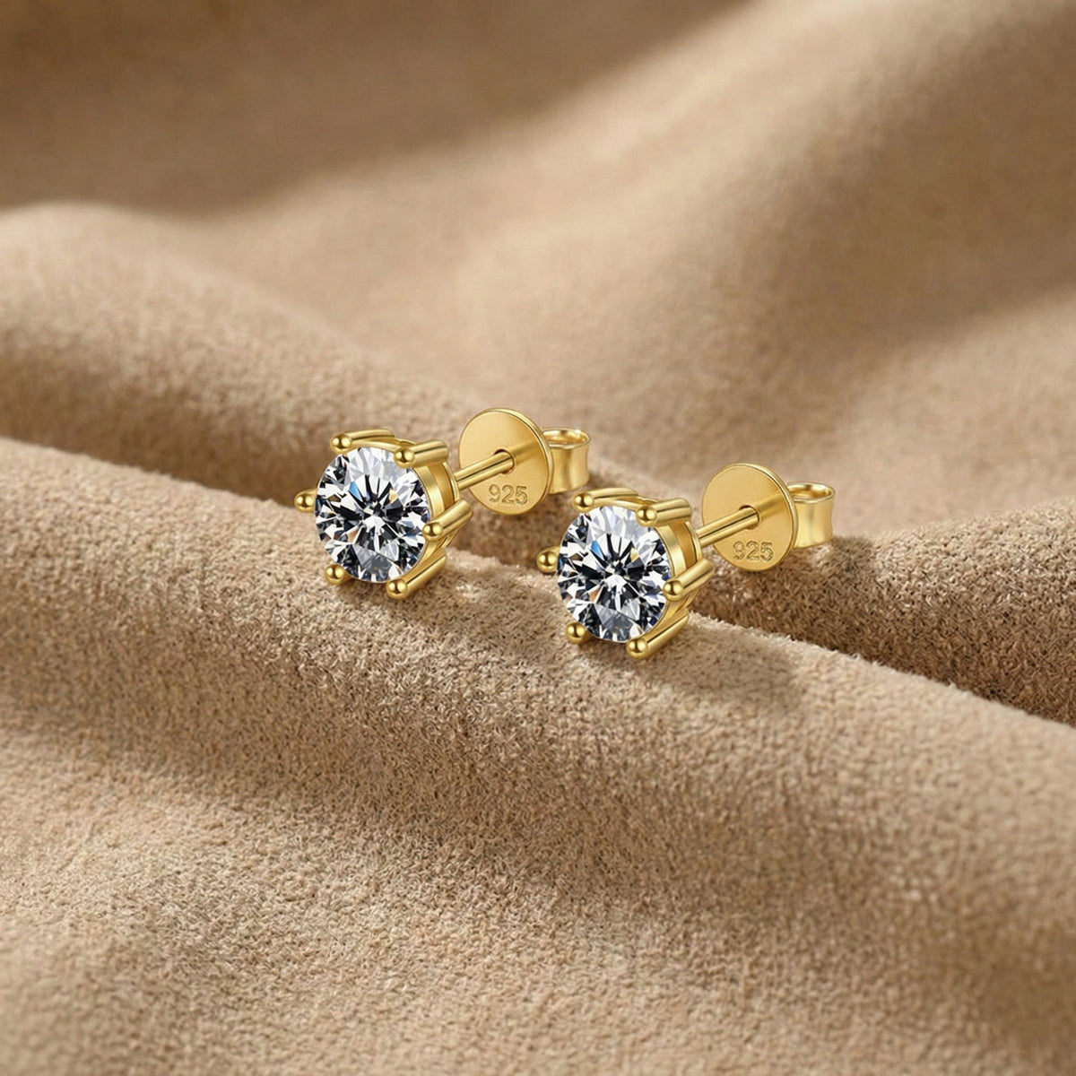 Solarii Classic 6-Prong Round Cut Stud Earrings