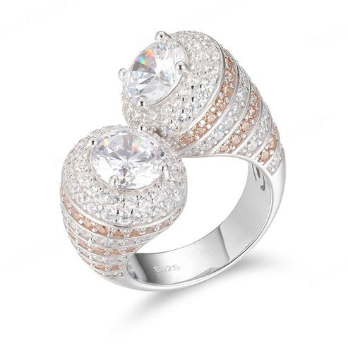 Yellow Gold Plated 925 Silver Iced Out VVS Moissanite Teardrop Ring