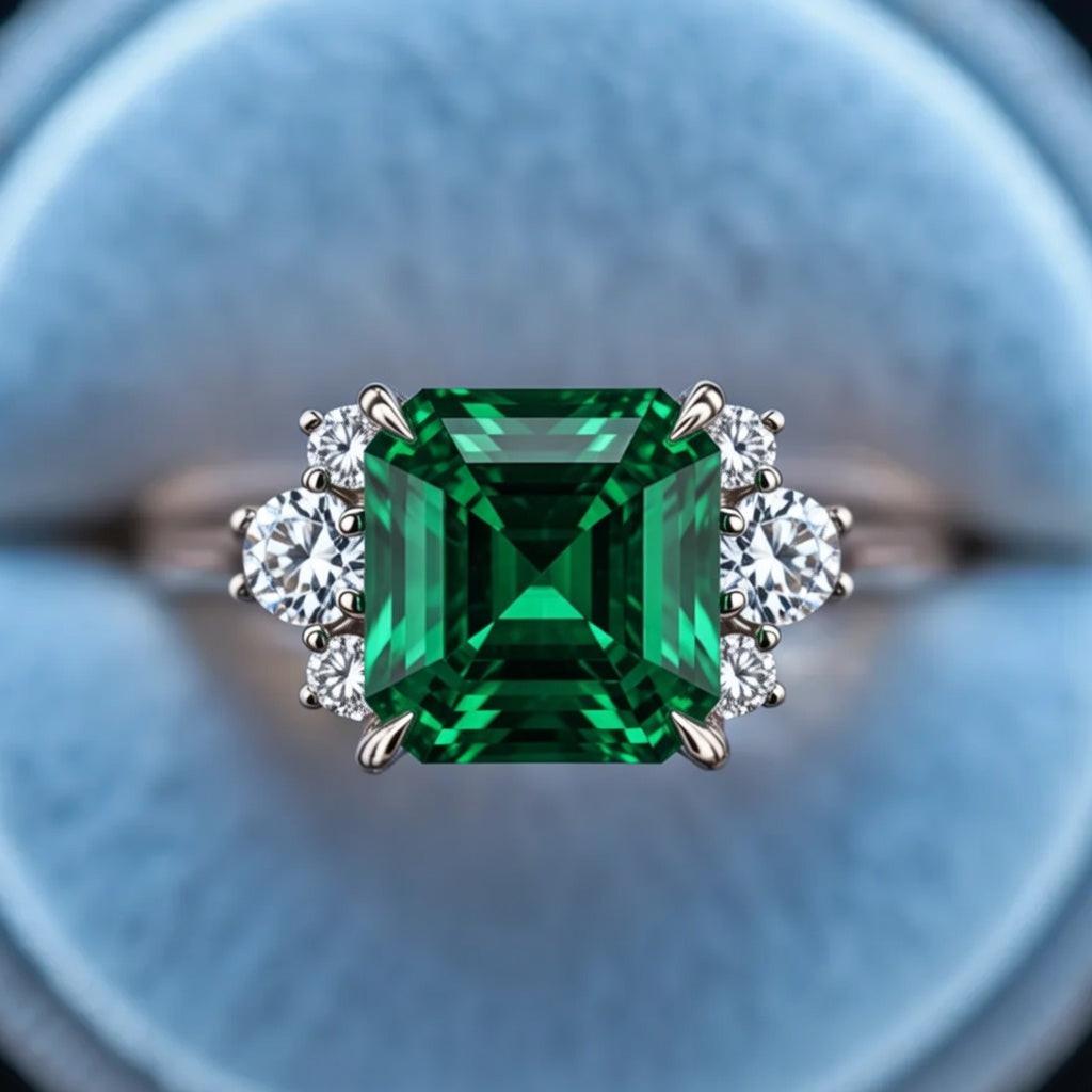 Helena’s Cypress | Asscher Cut Emerald Engagement Ring