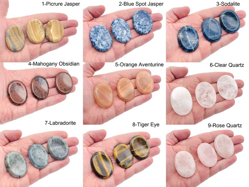 Crystal Worry Stone - Soothing Crystal – Stress Relief Stone - 4.5x3.5cm - MIX
