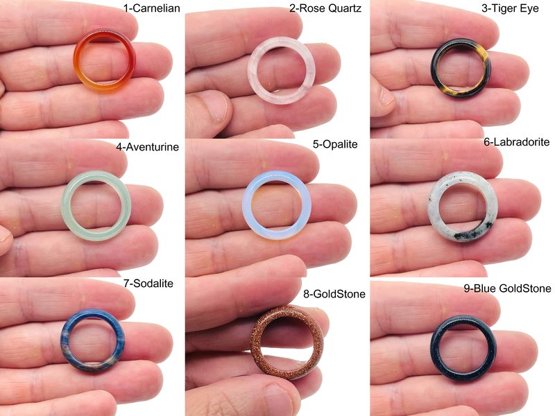 Crystal Ring – Genuine Gemstone Rings - Jewelry Making Supplies - MIX