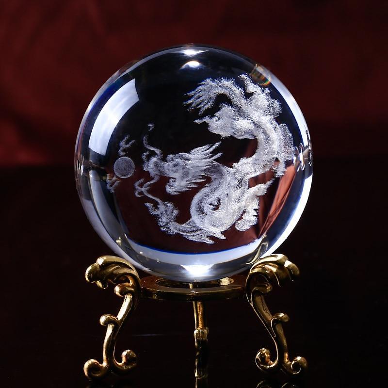 Prosperity Dragon Crystal Sphere