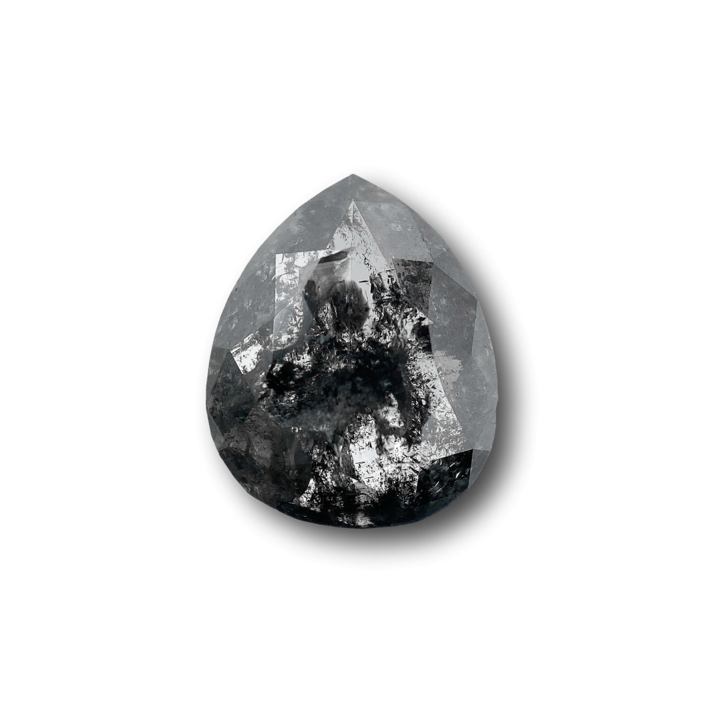 2.44ct | Salt & Pepper Pear Shape Rose Cut Diamond