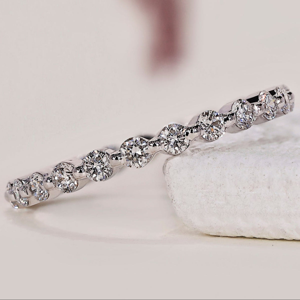 White Gold Eternity Band – Round Diamonds