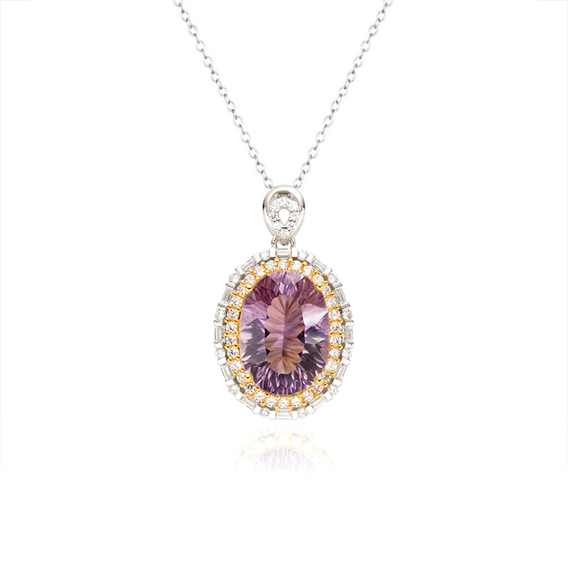 Oval Amethyst Necklace