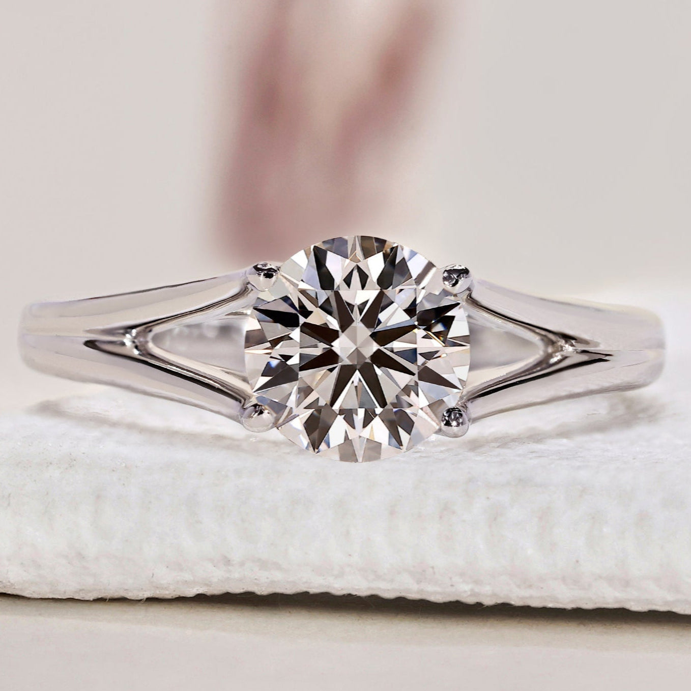 Split Shank Engagement Ring - Round Diamond