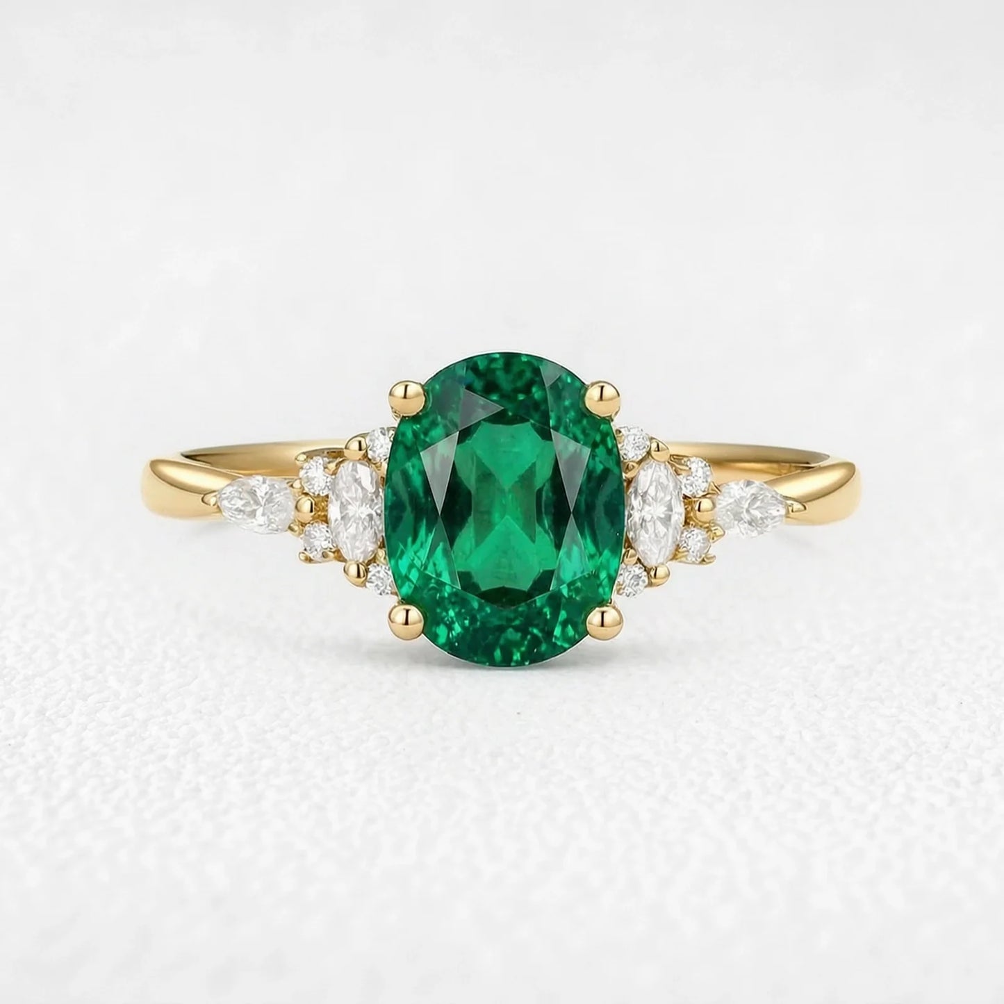 Isadora‘s Jardin | 1.5CT Classic Oval Emerald Engagement Ring