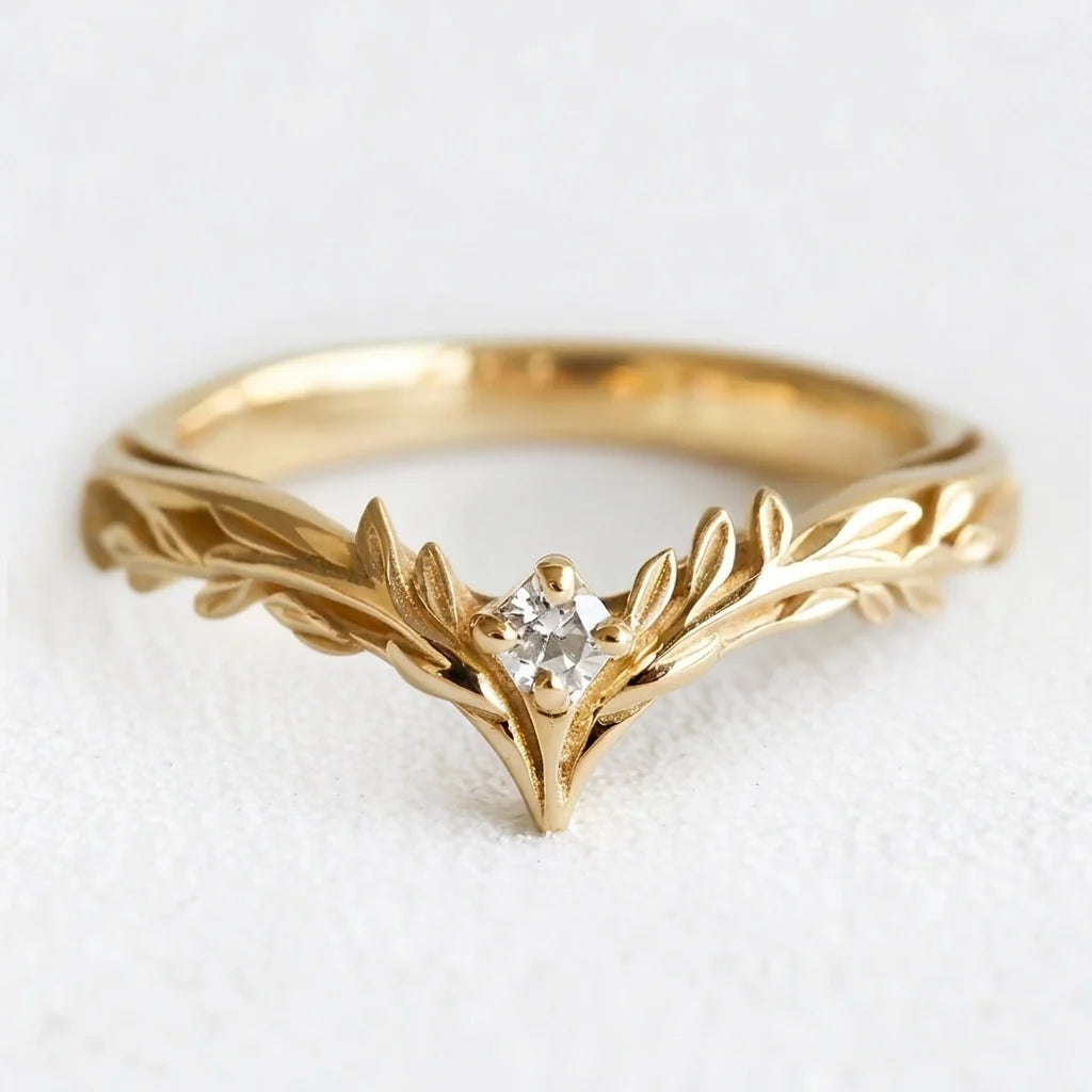 Angel’s Garden | Diamond Leaf Wedding Band