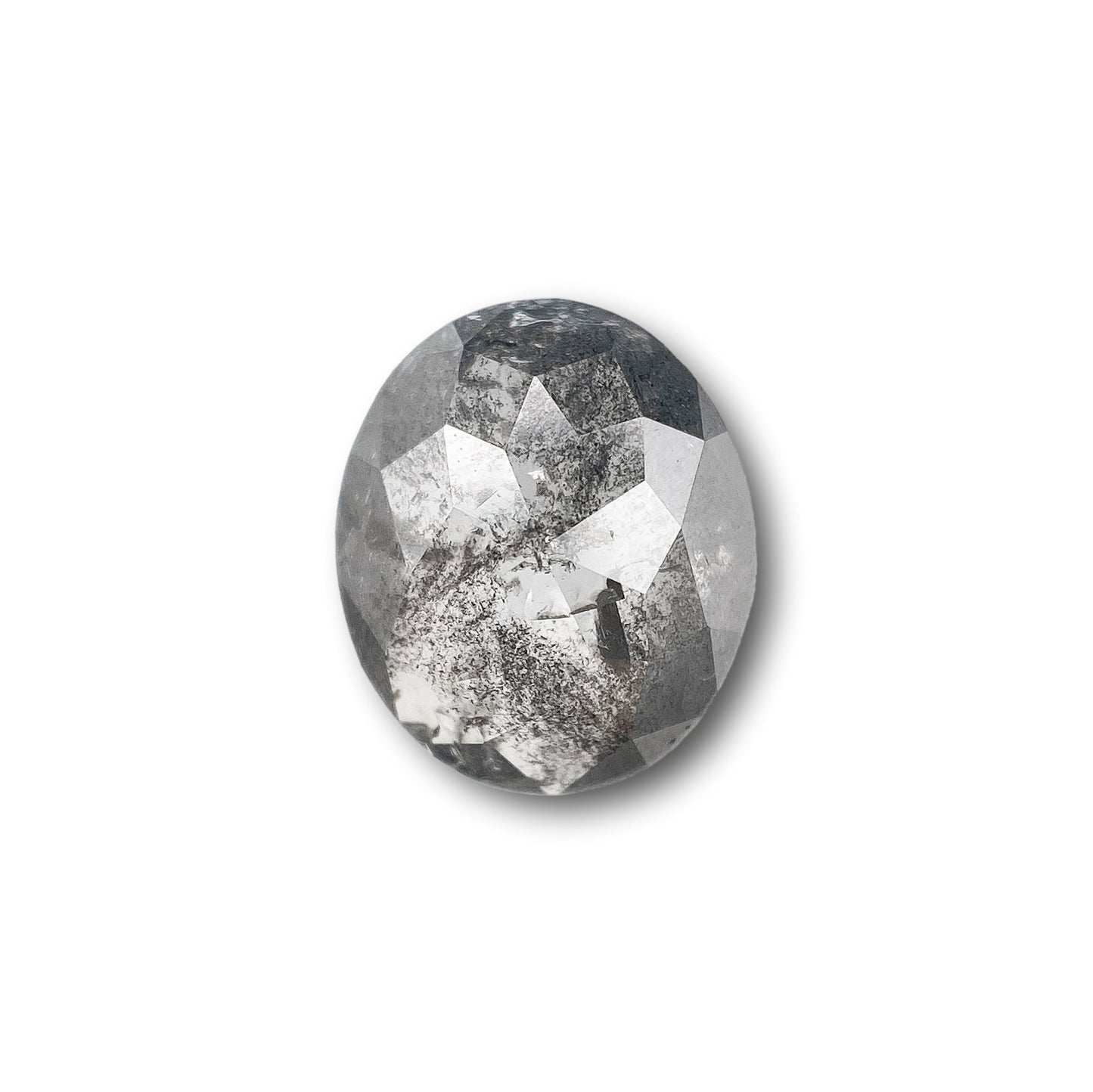 1.50ct | Salt & Pepper Oval Shape Rose Cut Diamond