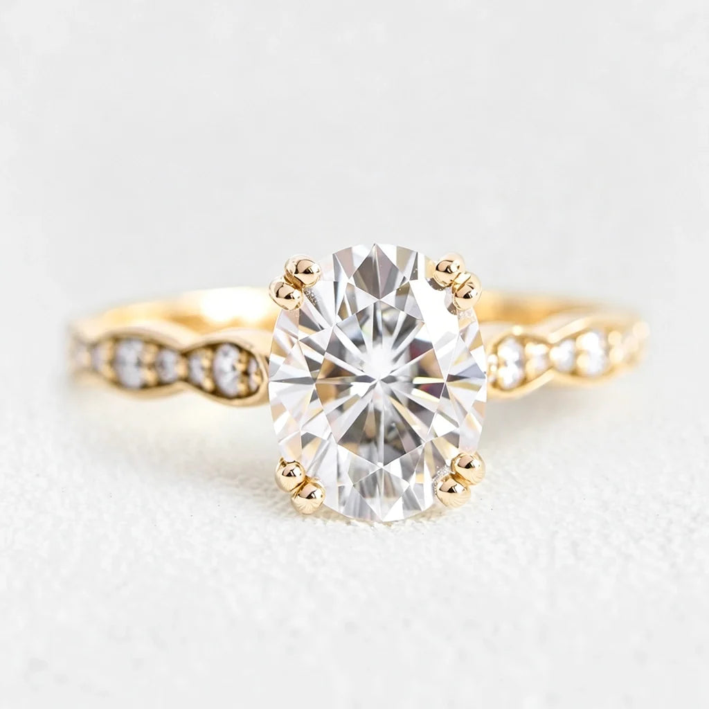 Grace’s Scallop | 1.5CT Oval Lab Diamond Solitaire Engagement Ring