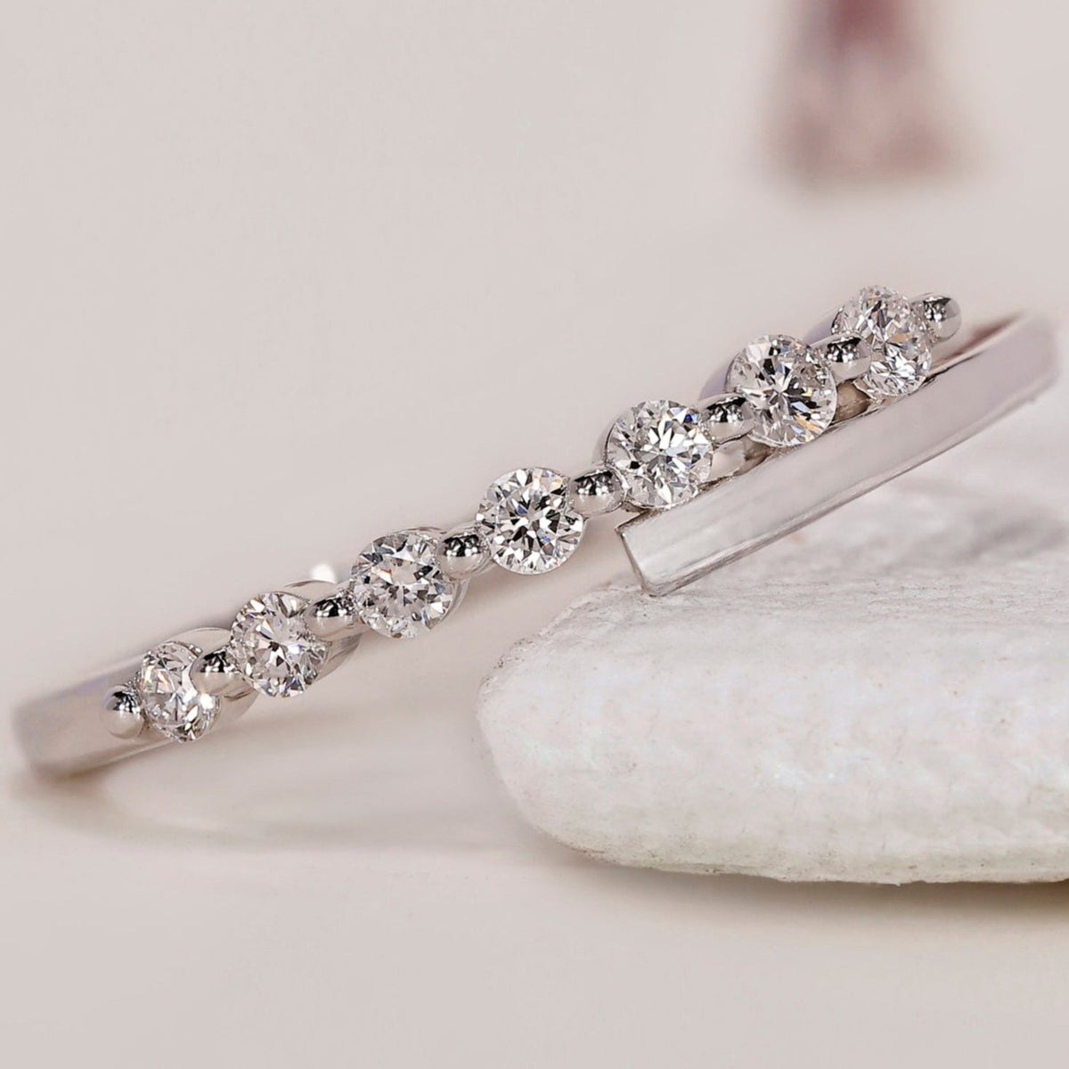 Bypass Wedding Band - Round Diamonds