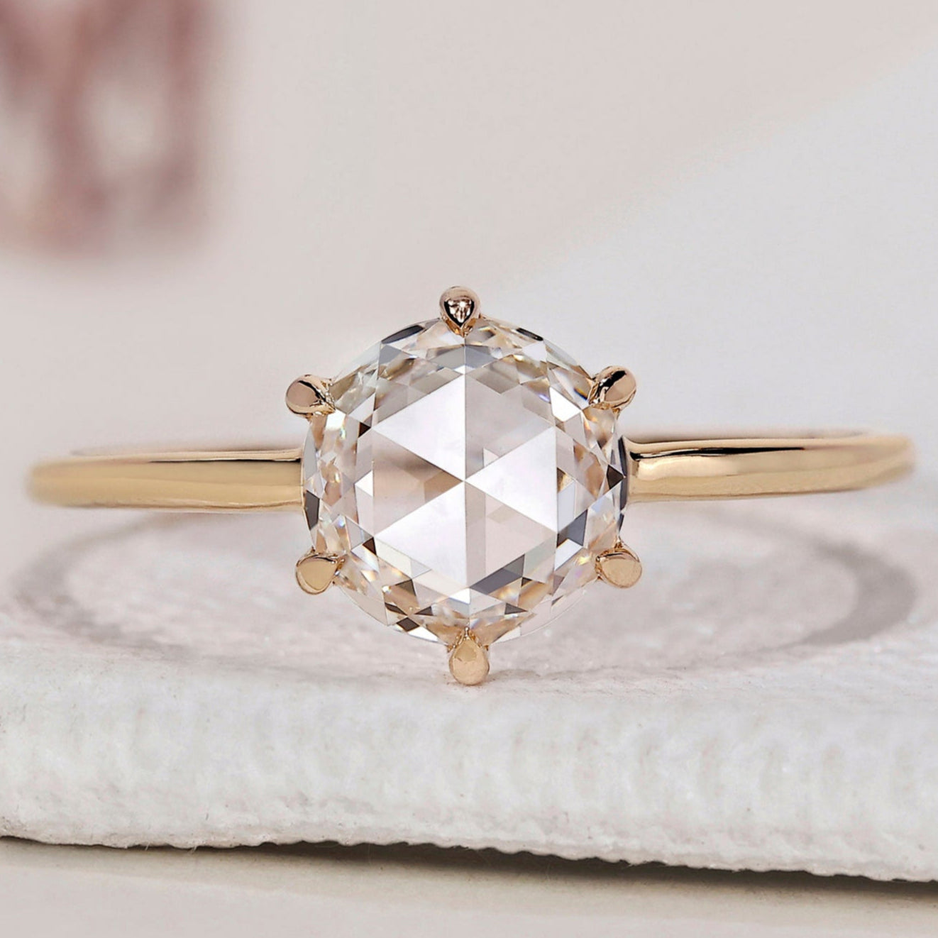Solitaire Diamond Ring- Round Rose Cut
