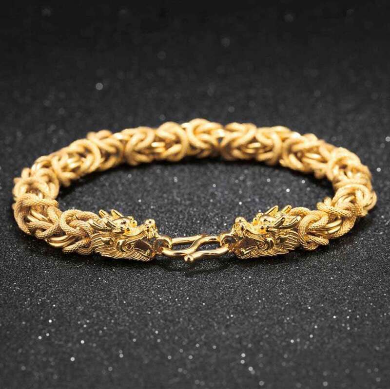 Gold Dragon Bracelet for Protection and Good Luck