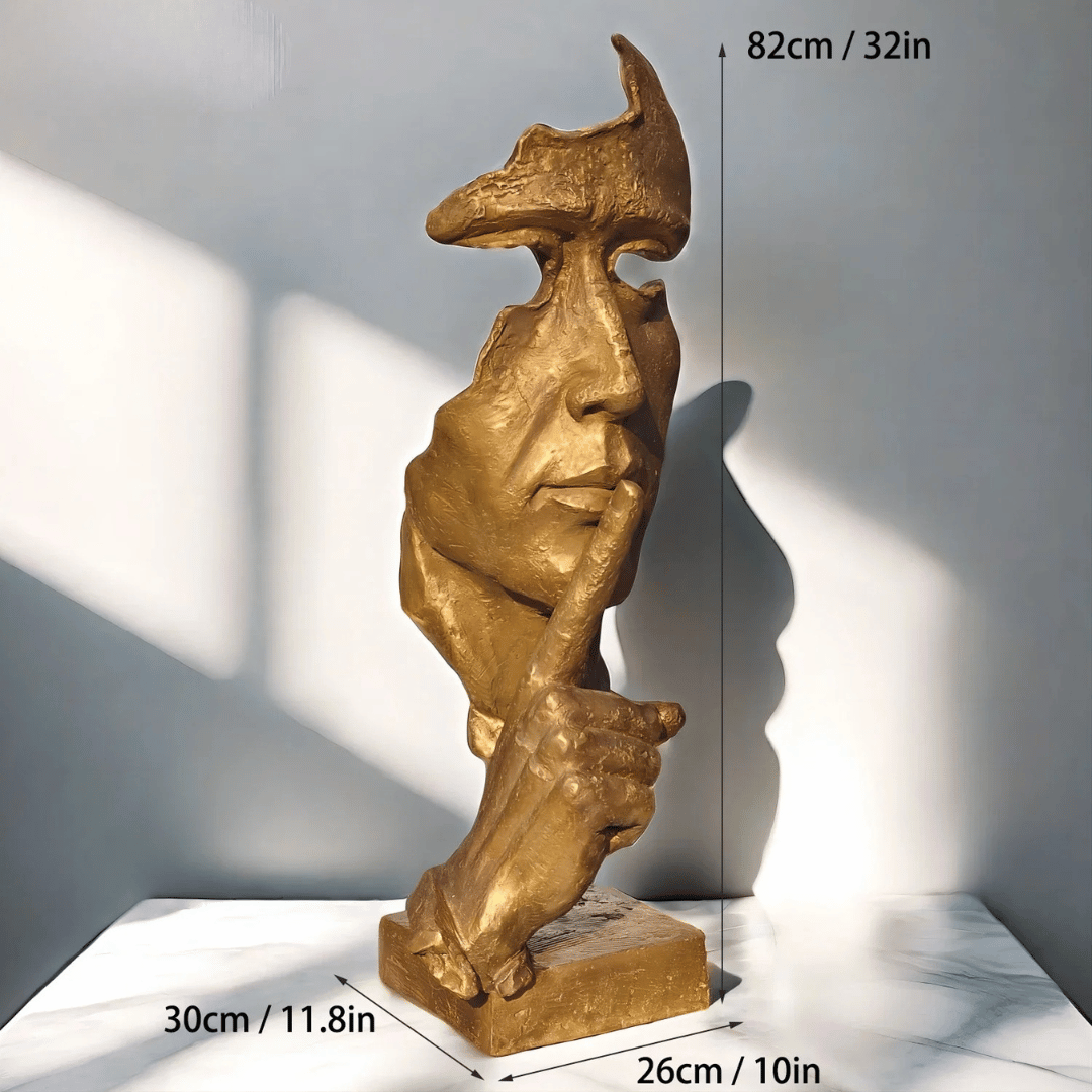 THE SILENCE | Abstract Bronze Face Sculpture