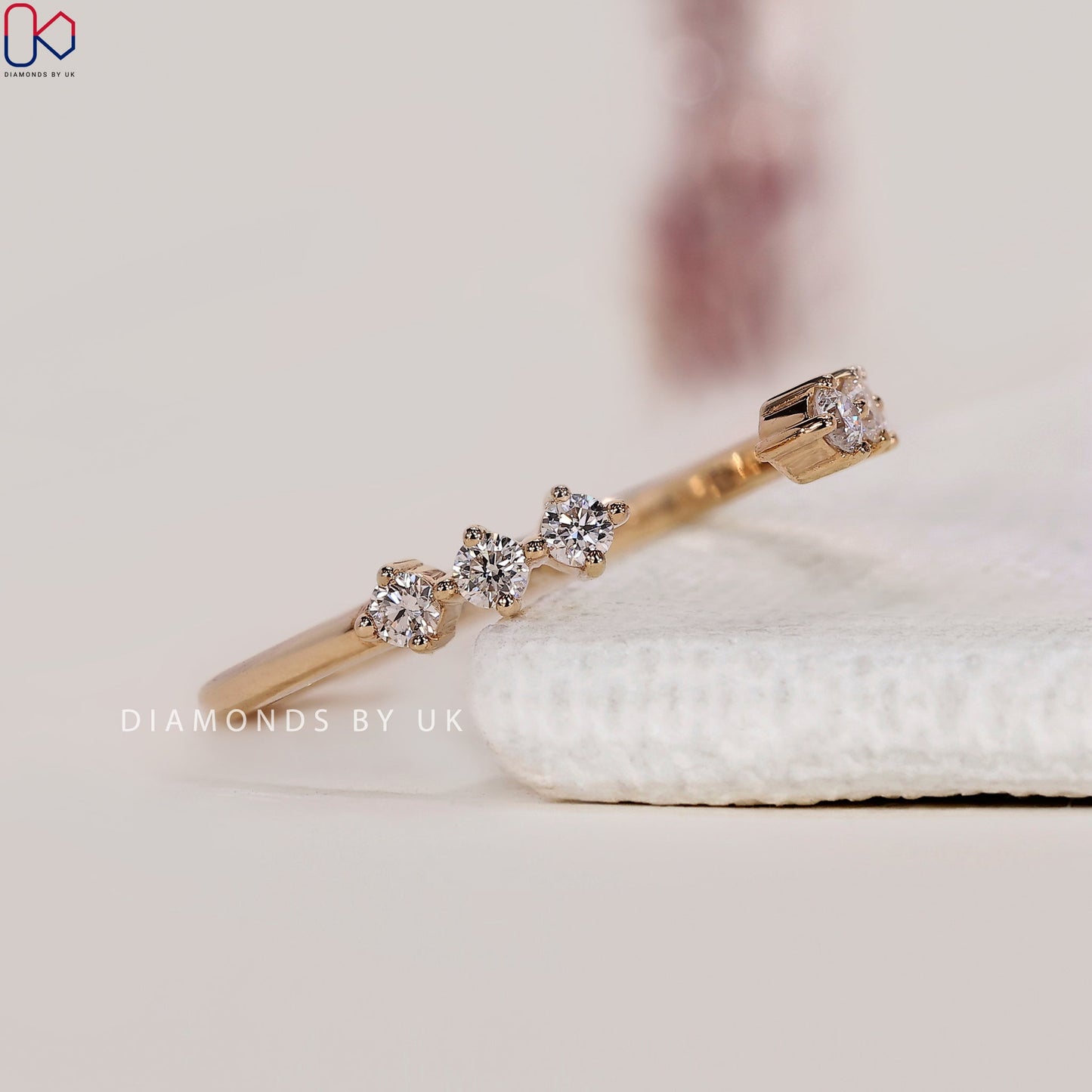 Open Gap Wedding Band In Yellow Gold