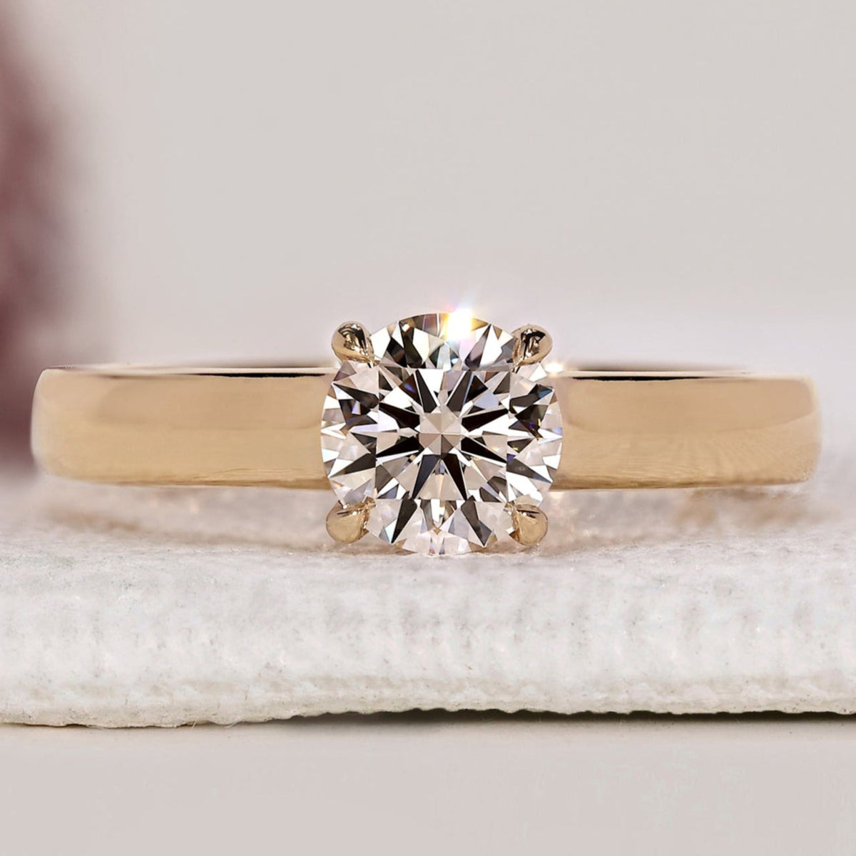 Solitaire Round Diamond  Engagement Ring