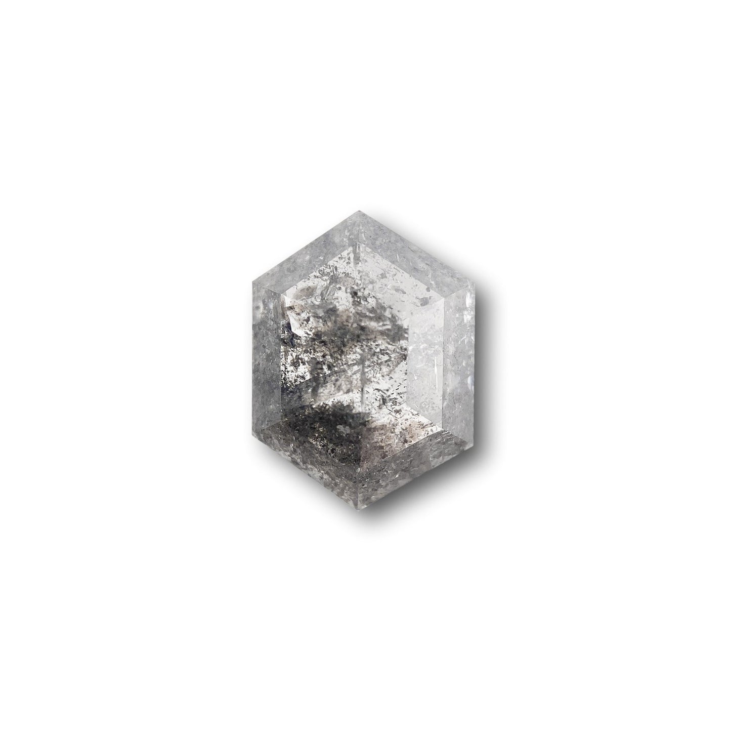 1.05ct | Salt & Pepper Hexagon Shape Rose Cut Diamond