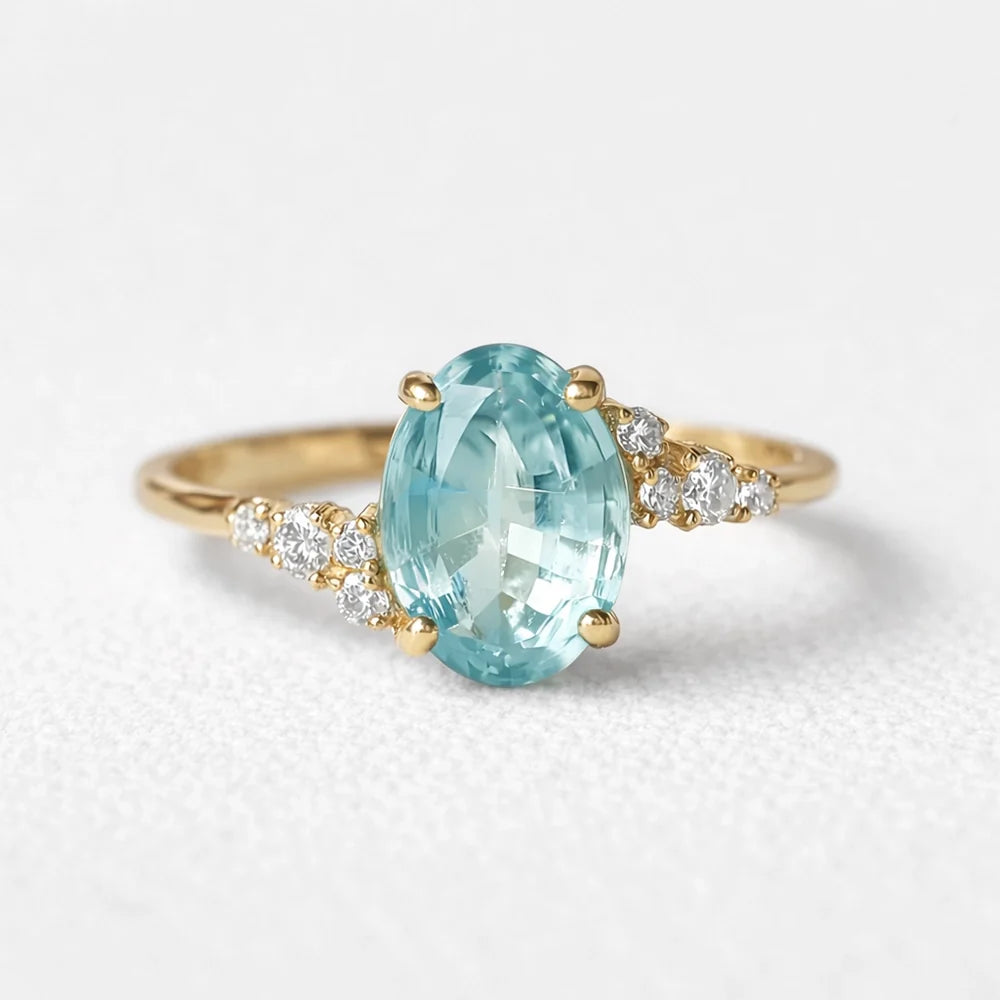 Marina’s Dew | Oval Aquamarine Engagement Ring