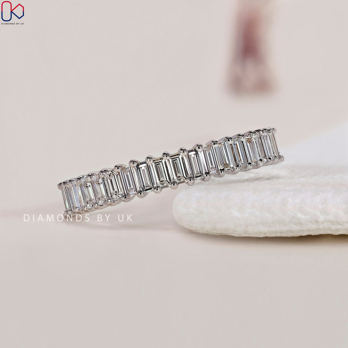 Baguette Wedding Band - Half Eternity