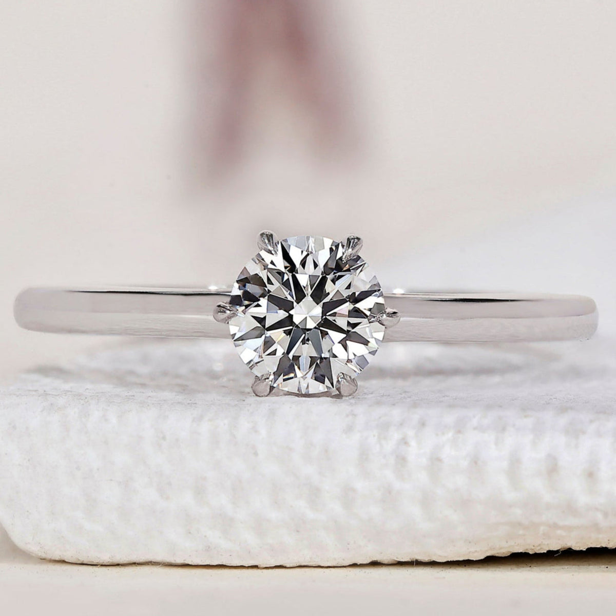 Hidden Halo Round Solitaire Engagement Ring